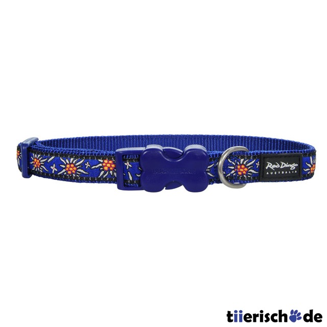 Red Dingo Halsband Edelwei&szlig; Full Color, 12mm x 20-32cm