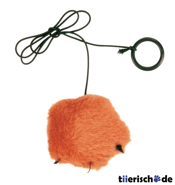 Trixie Pl&uuml;schpfote am Gummiband f&uuml;r Katzen, mit Katzenminze, 7 cm/55 cm