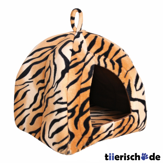 Trixie Kuschelh&ouml;hle Nero f&uuml;r Hunde und Katzen, 35&times;40&times;35 cm, Microfaser, Tigermuster
