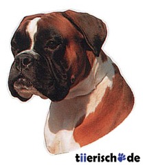 Aufkleber Boxer braun weiß
