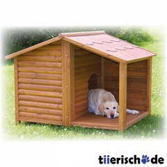 Natura Hundehütte Blockhaus mit Terrasse