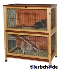 Kleintierkäfig doppelstöckig Holz Indoor