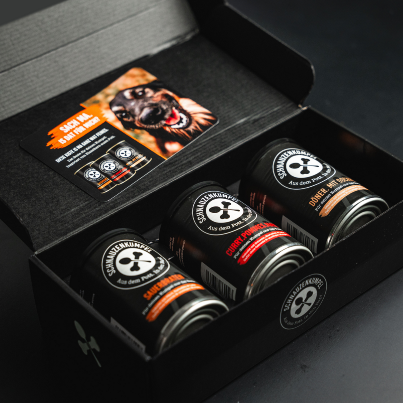 Futterkiste, Nassfutter für Hunde mit 3 Dosendeckeln Bild 2