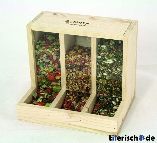 Kleintier Futterbar aus Holz Bild 1