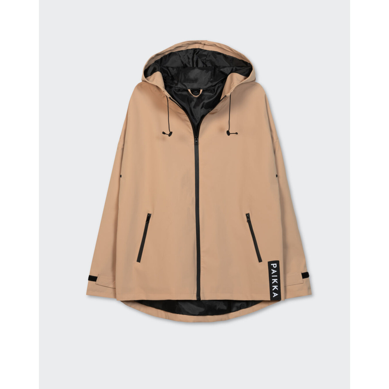 PAIKKA Human Visibility Raincoat Lite taupe – Reflektierende Unisex Regenjacke Bild 3