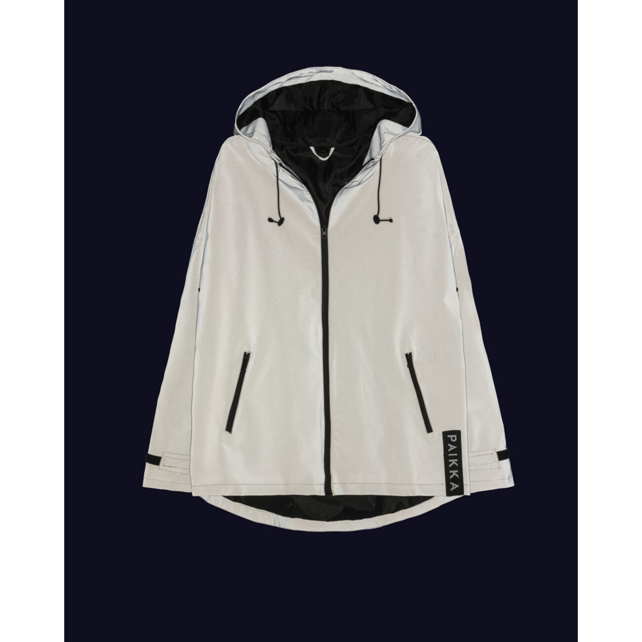 PAIKKA Human Visibility Raincoat Lite taupe – Reflektierende Unisex Regenjacke Bild 4
