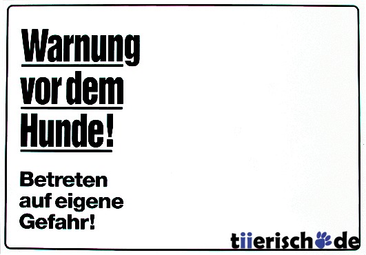 Warnschild Hund 