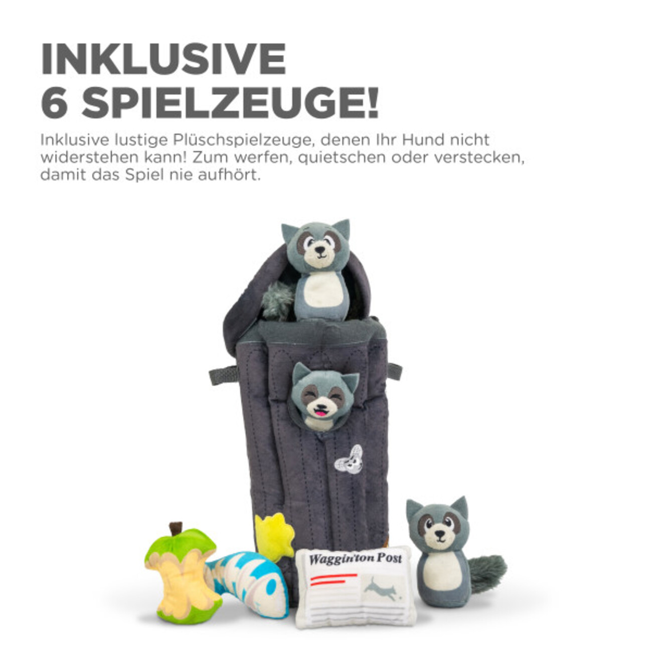 Hide-A-Racoon Waschbär Hundespielzeug Bild 2