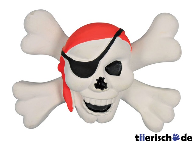 Totenkopf mit Knochen, Latex Hundespielzeug Bild 1