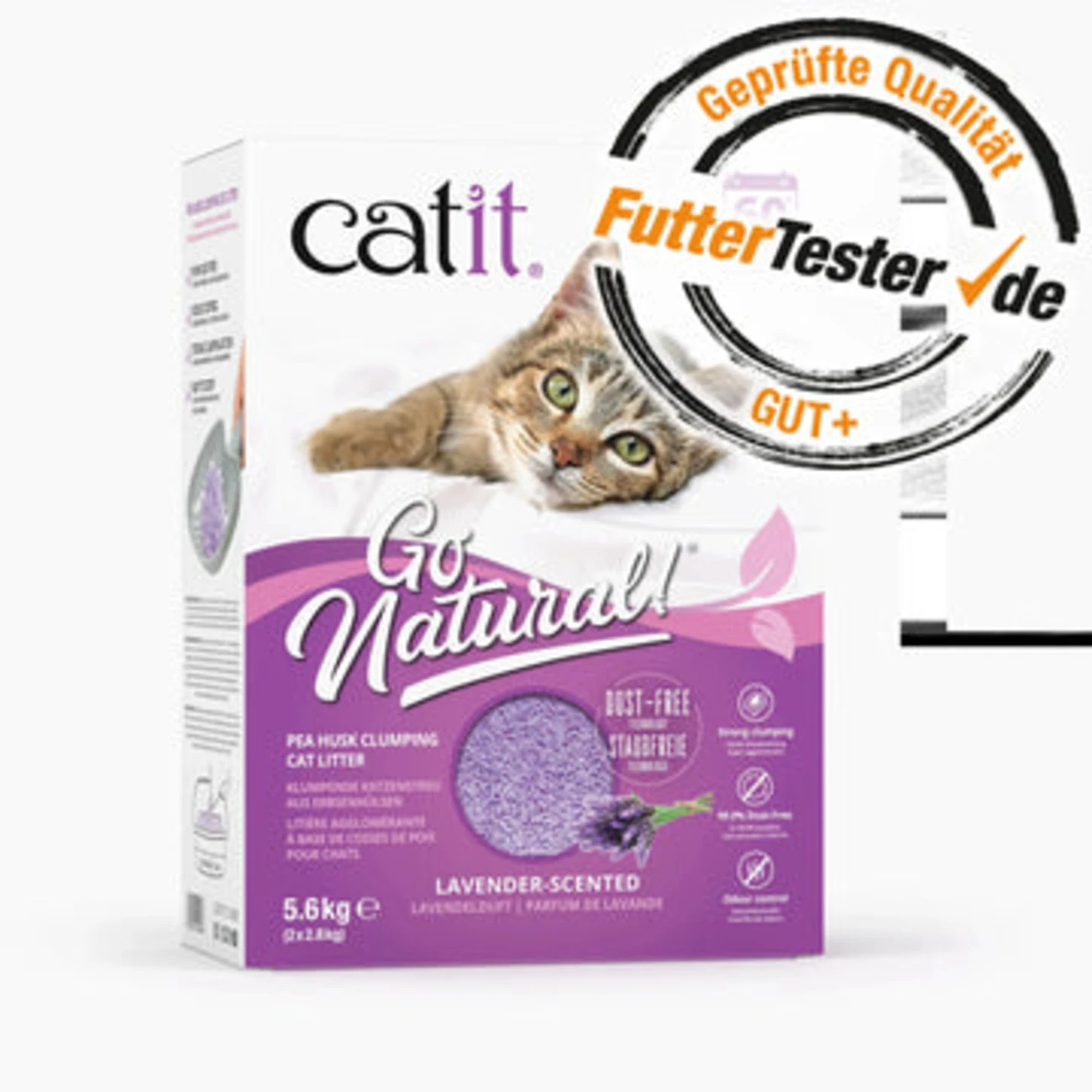 Go Natural!, klumpende Katzenstreu, aus Erbsenhülsen, 2 x 2,8kg (5,6kg) Bild 2