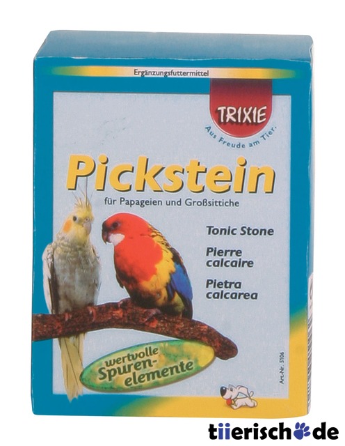 Papageien-Pickstein mit Halter und Großsittiche Bild 2