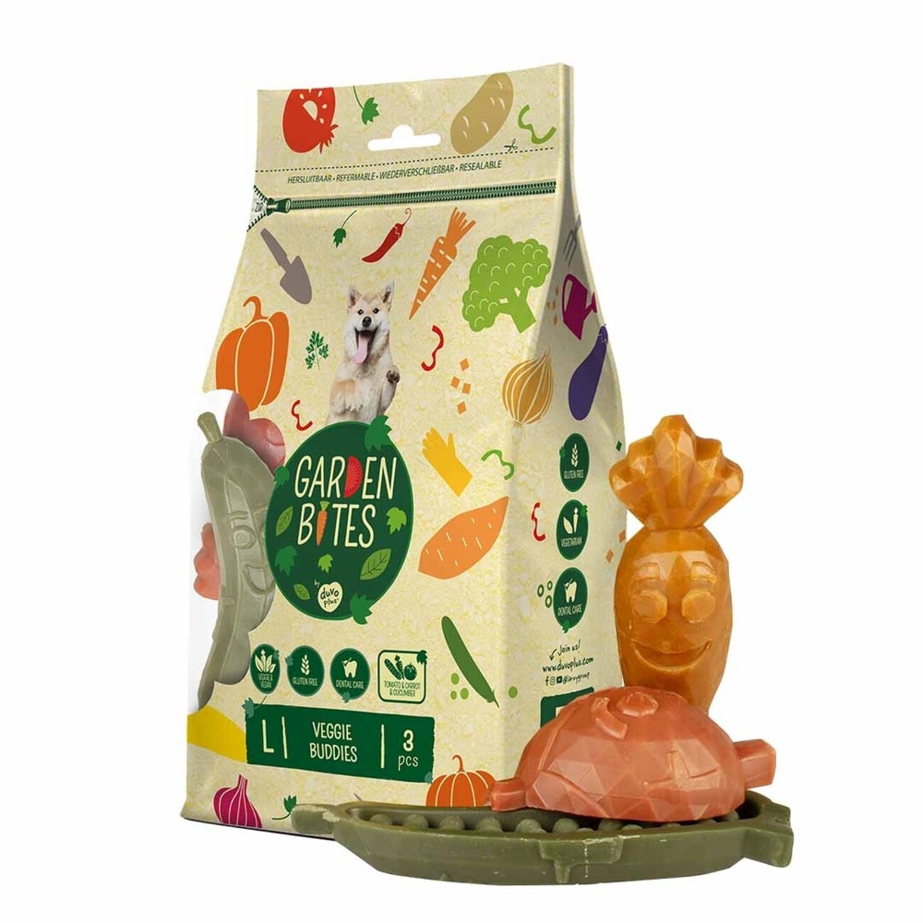 Garden Bites Veggie Buddies - Der vegetarische Hundesnack für gesunde Zähne Bild 3
