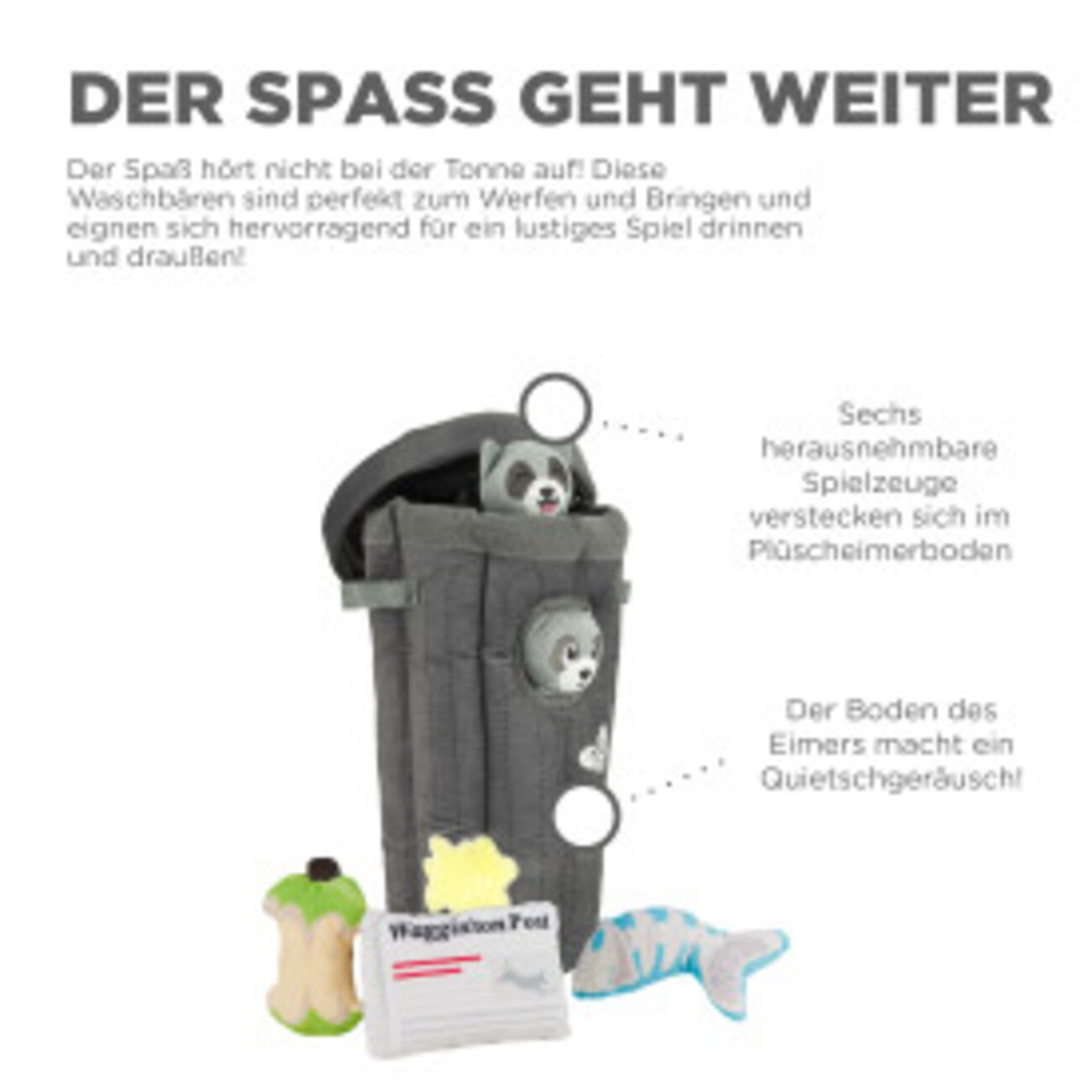 Hide-A-Racoon Waschbär Hundespielzeug Bild 4