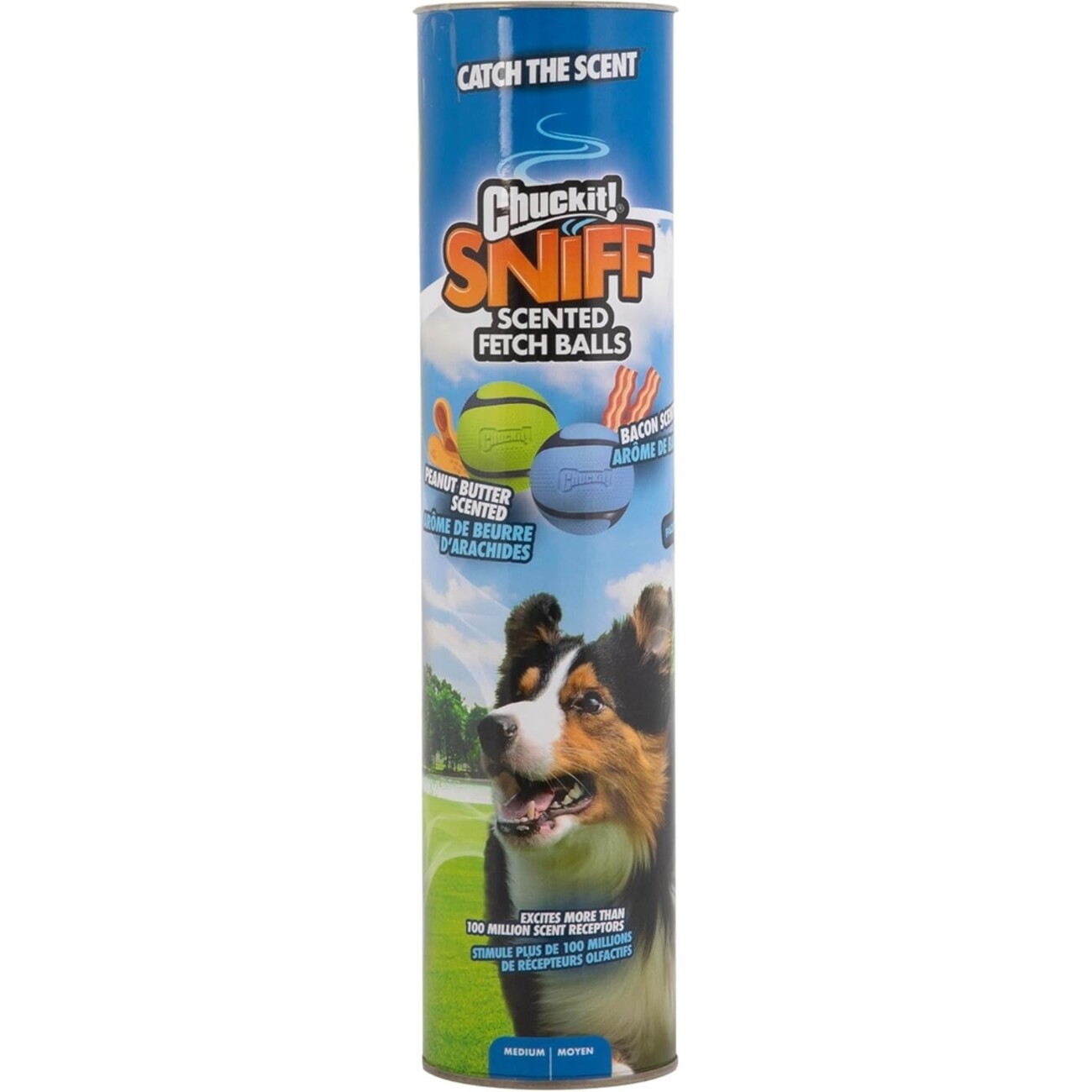 Chuckit! Sniff Fetch Ball Bacon & Peanut Butter 4er Set Bild 1