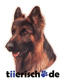 Alt-Deutscher Schäferhund Aufkleber Langhaar Bild 1