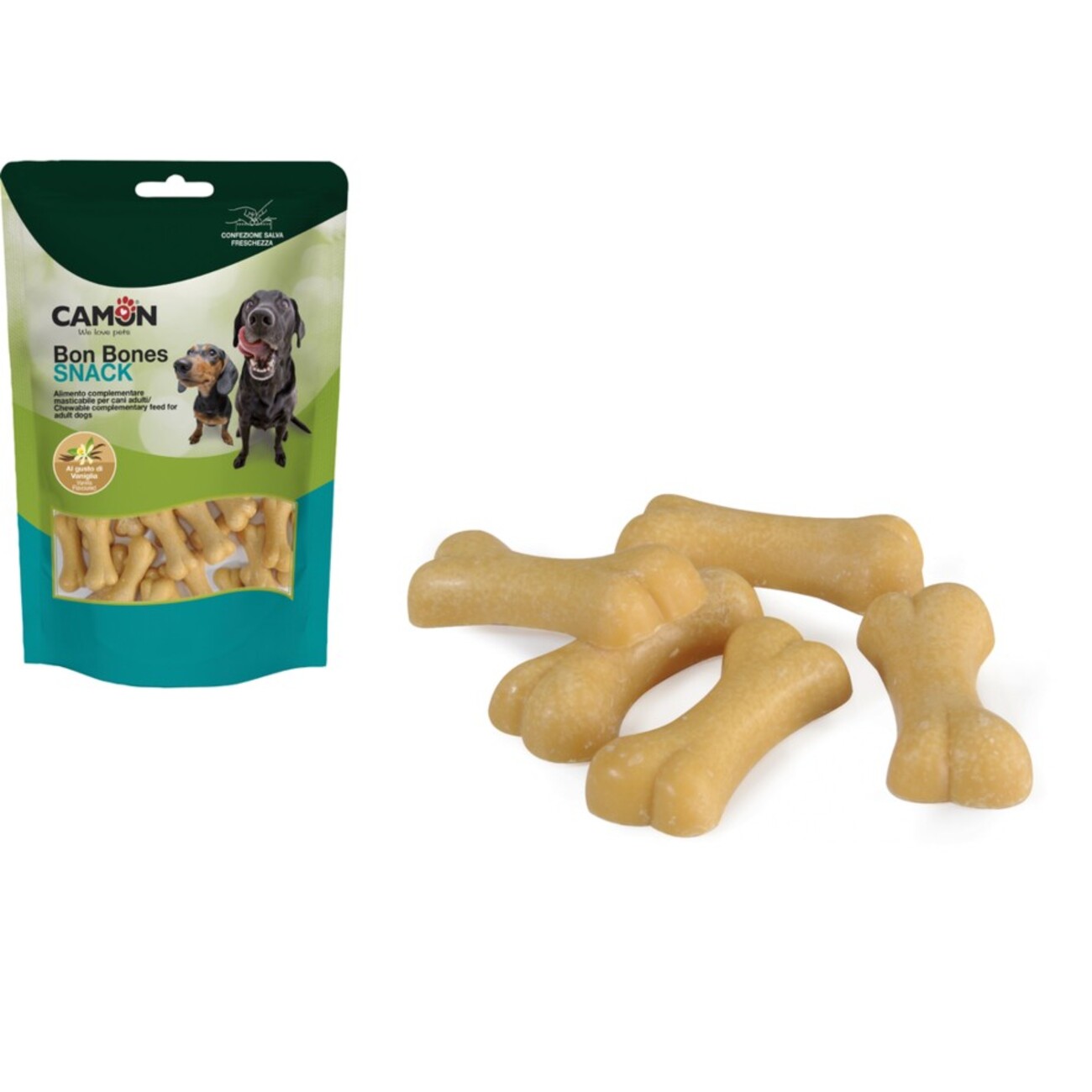 CAMON Vanilla Bones Veganer Hundesnack | Vanille-Genuss für Hunde Bild 1