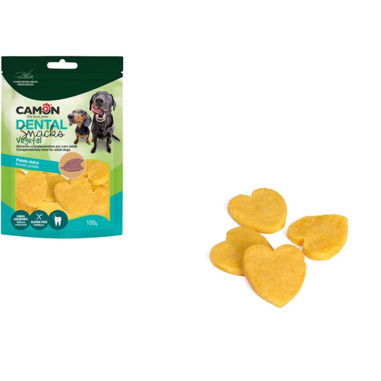 Veggie Snack Süßkartoffel Herzen - Veganer Hundesnack für Genießer Bild 1