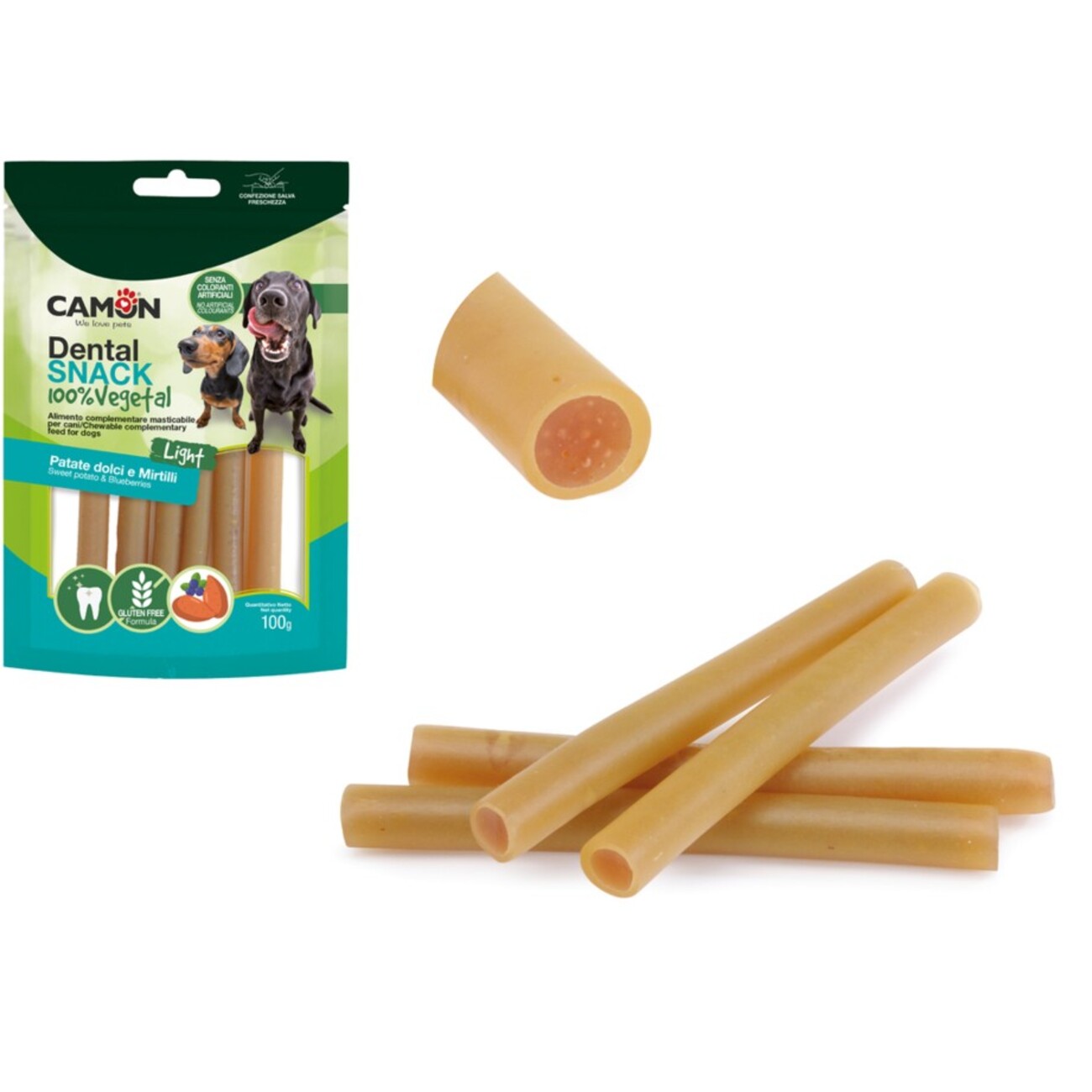 Veggie Snack Sticks Dental – Süßkartoffel & Blaubeere für Hunde Bild 1