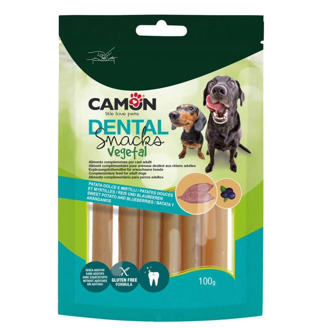 Veggie Snack Sticks Dental – Süßkartoffel & Blaubeere für Hunde Bild 3