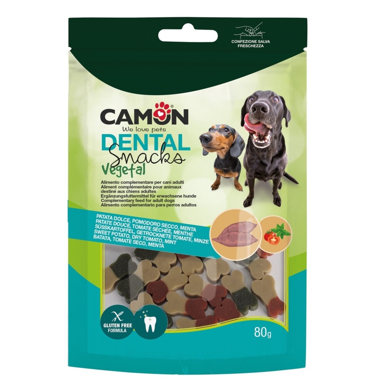 Veggie Snack Süßkartoffel Knochen mit 2 Geschmacksrichtungen | Vegane Hundesnacks mit Dental-Effekt Bild 3