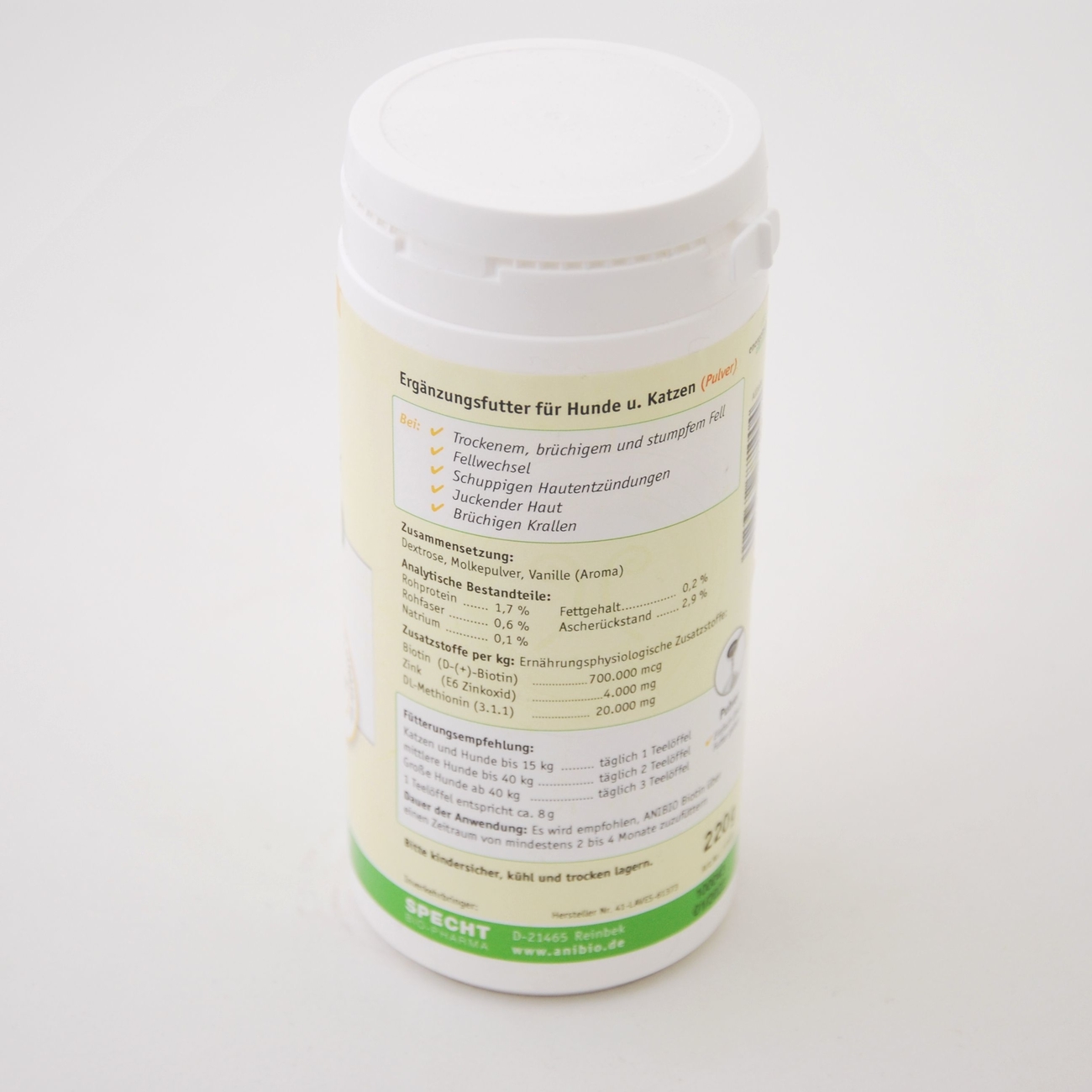 Anibio Biotin Pulver für Hunde und Katzen Bild 2