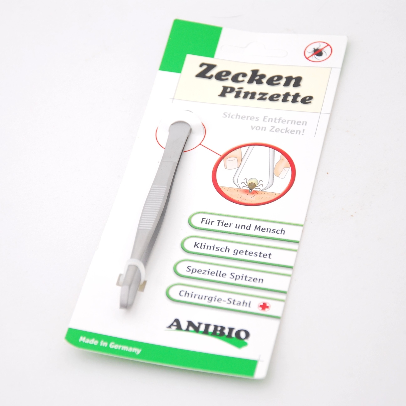Anibio Zeckenpinzette aus Edelstahl Bild 1