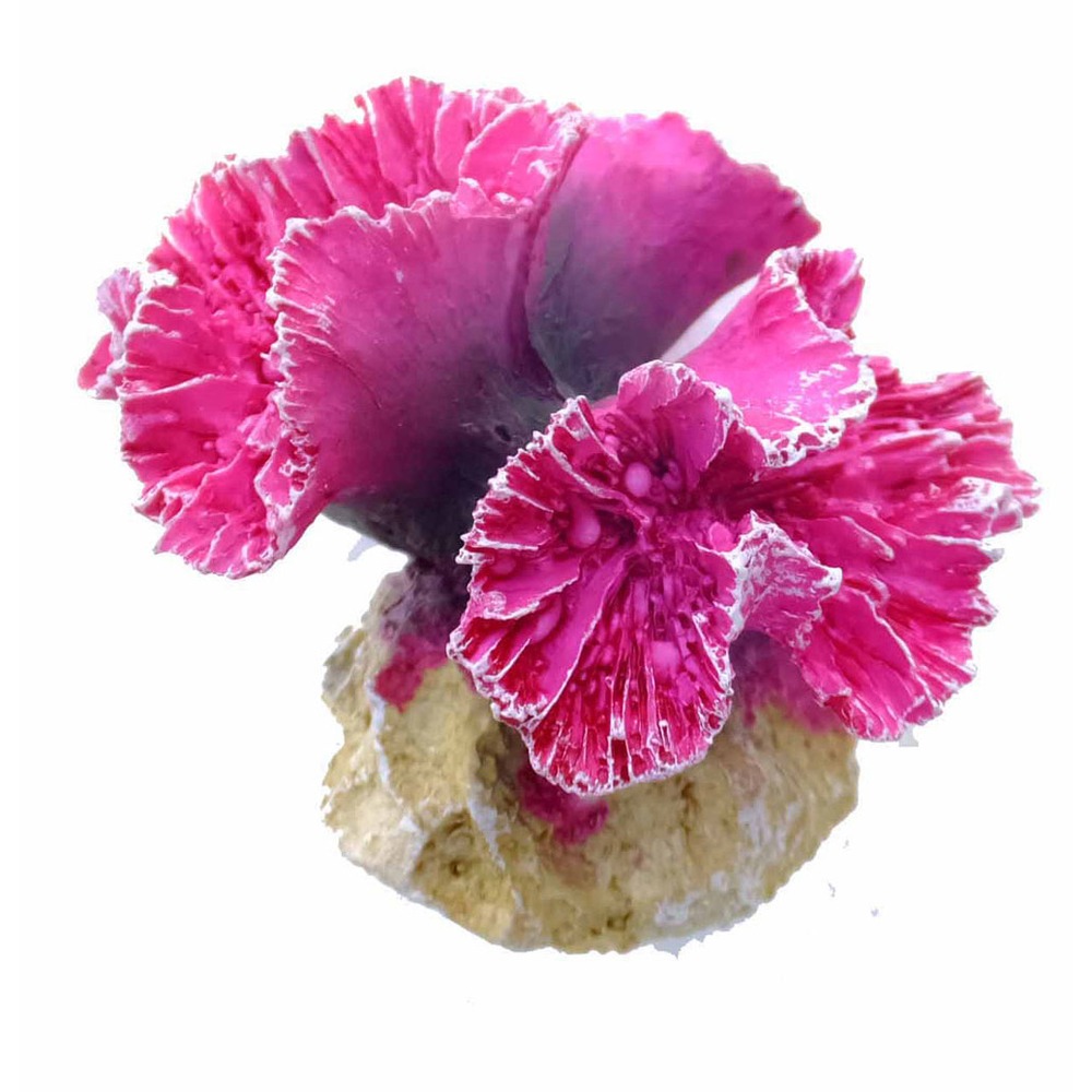 Europet Bernina Aquarium Korallen Dekoration - Lila/Weiß 13,5x12,5x9,5cm | Aqua Della Serie