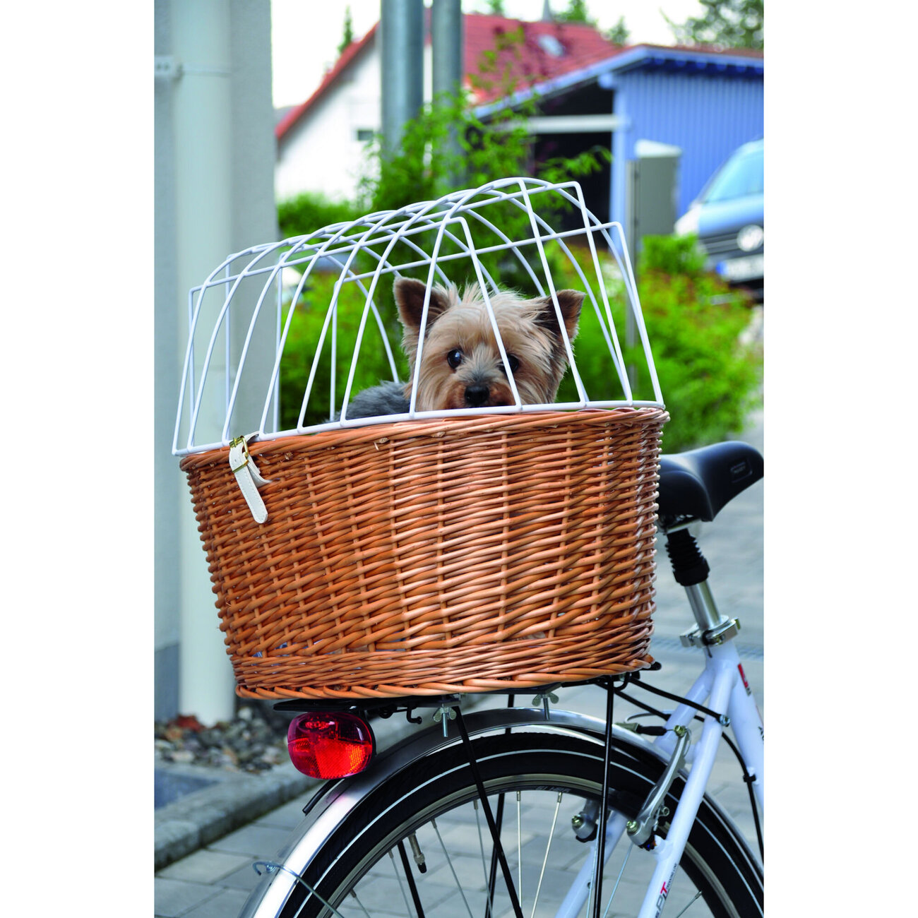 Hunde Fahrradkorb für Gepäckträger mit Gitter Bild 4