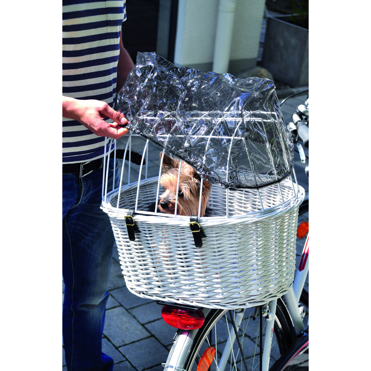 Hunde Fahrradkorb für Gepäckträger mit Gitter Bild 2