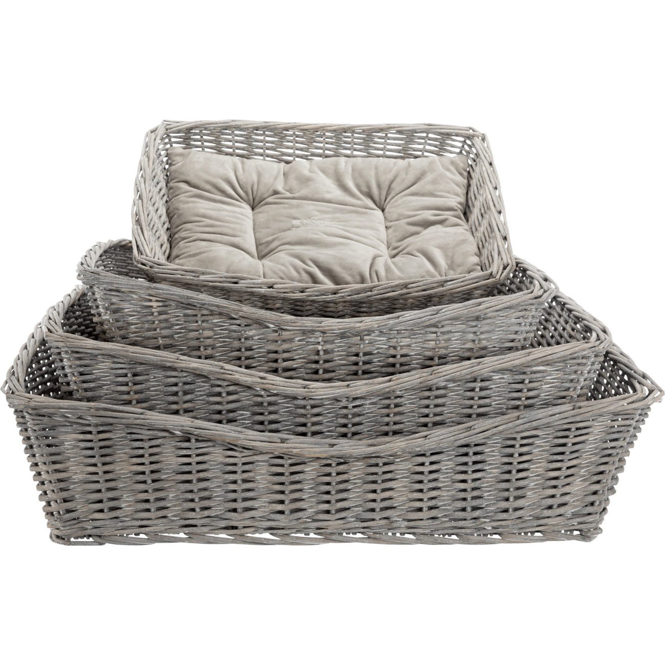 BE NORDIC Weidenkorb mit Kissen für Hunde und Katzen Bild 4