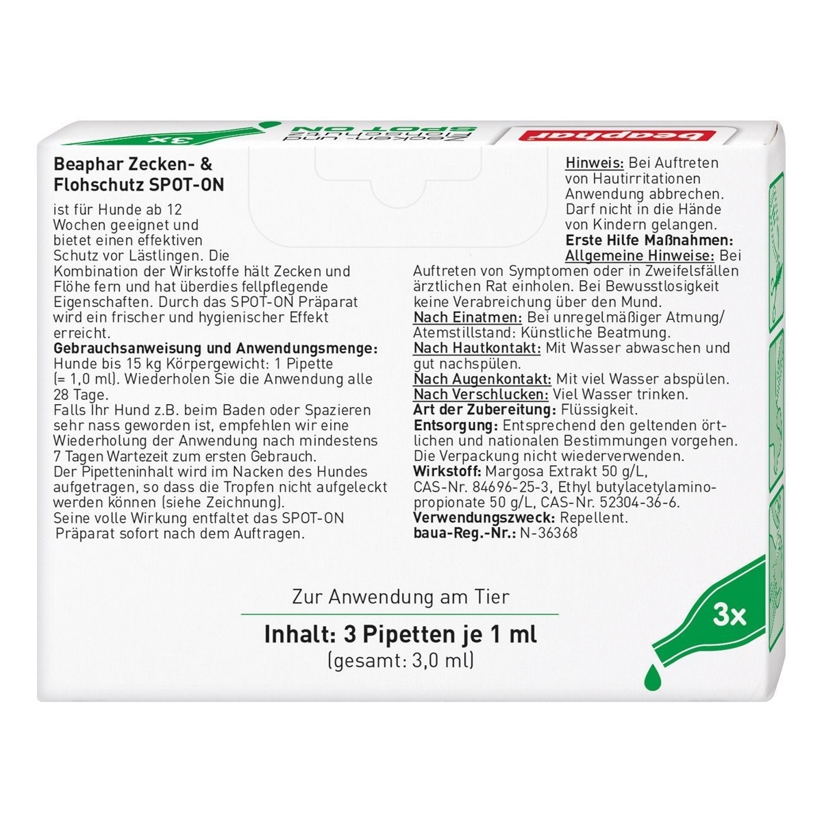 beaphar Zeckenschutz und Flohschutz SPOT-ON für Hunde Bild 2