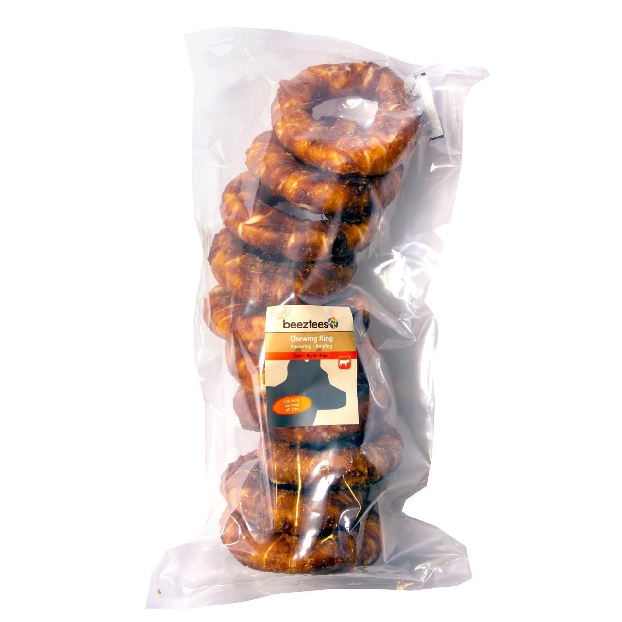 Beeztees Hundesnack Rinderhaut Ring mit Ente Bild 6