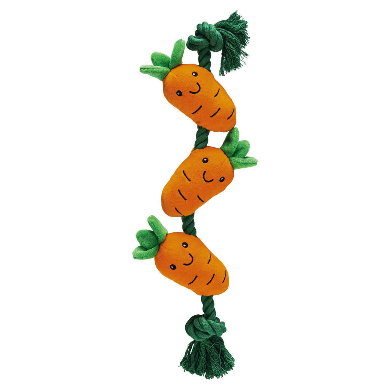Hundespielzeug Osterkarotte mit Baumwollseil Bild 1