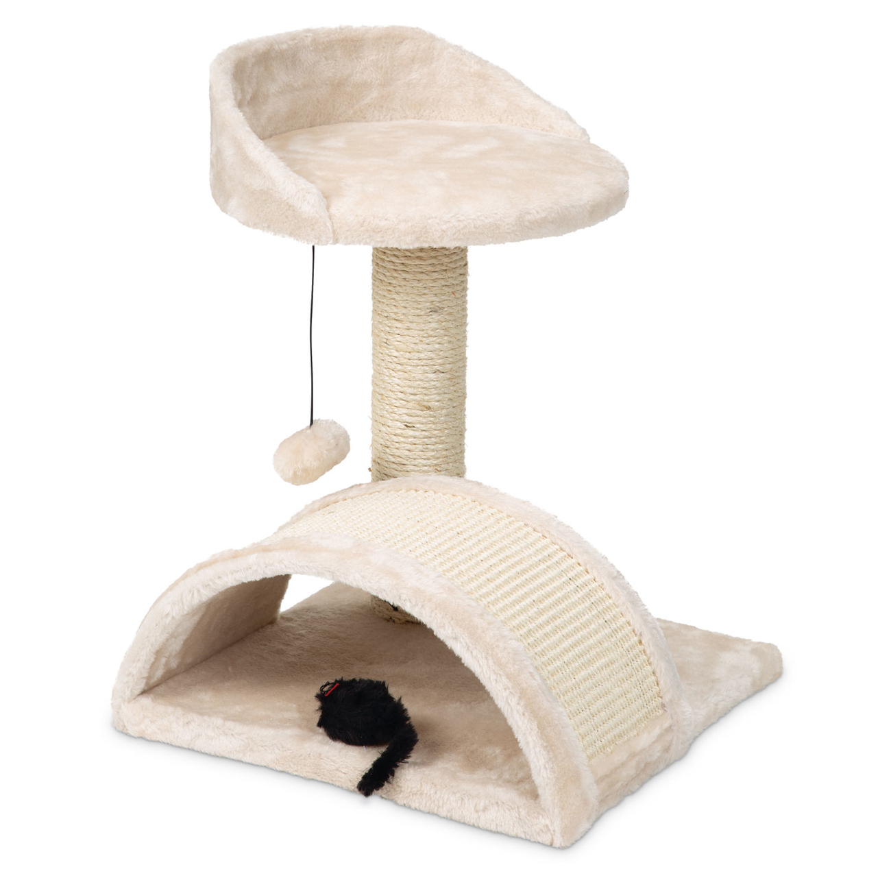 Beeztees Kratzbaum Serpa Weiß 35x35x60cm - Kratzbaum Mit Spielball