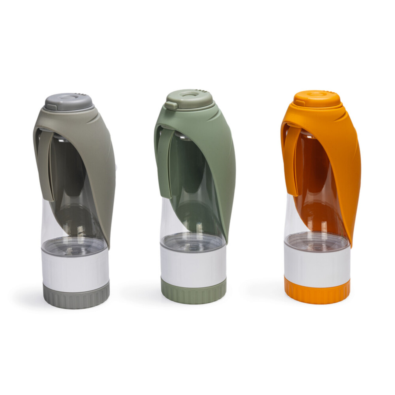 Trinkflasche NEL mit Schale aus Silikon und Snackfach Bild 1