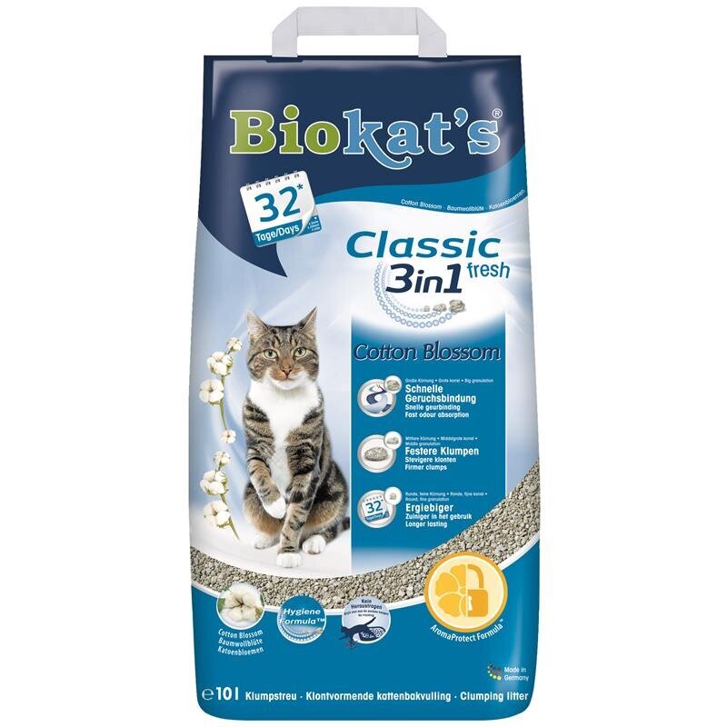 Biokats Classic 3 in 1 Fresh Cotton Blossom Katzenstreu Bild 1