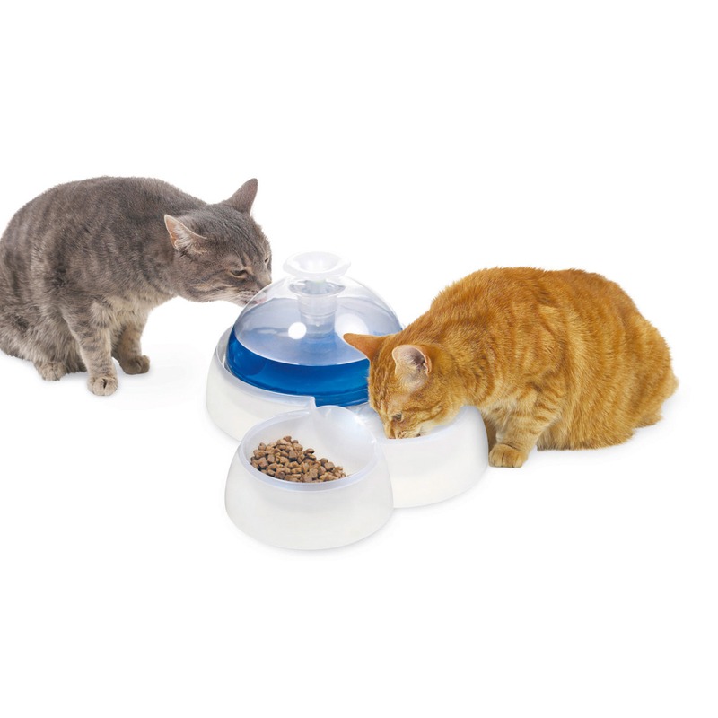Catit Trinkbrunnen 3L mit Futternapf für Katzen und kleine Hunde Bild 2