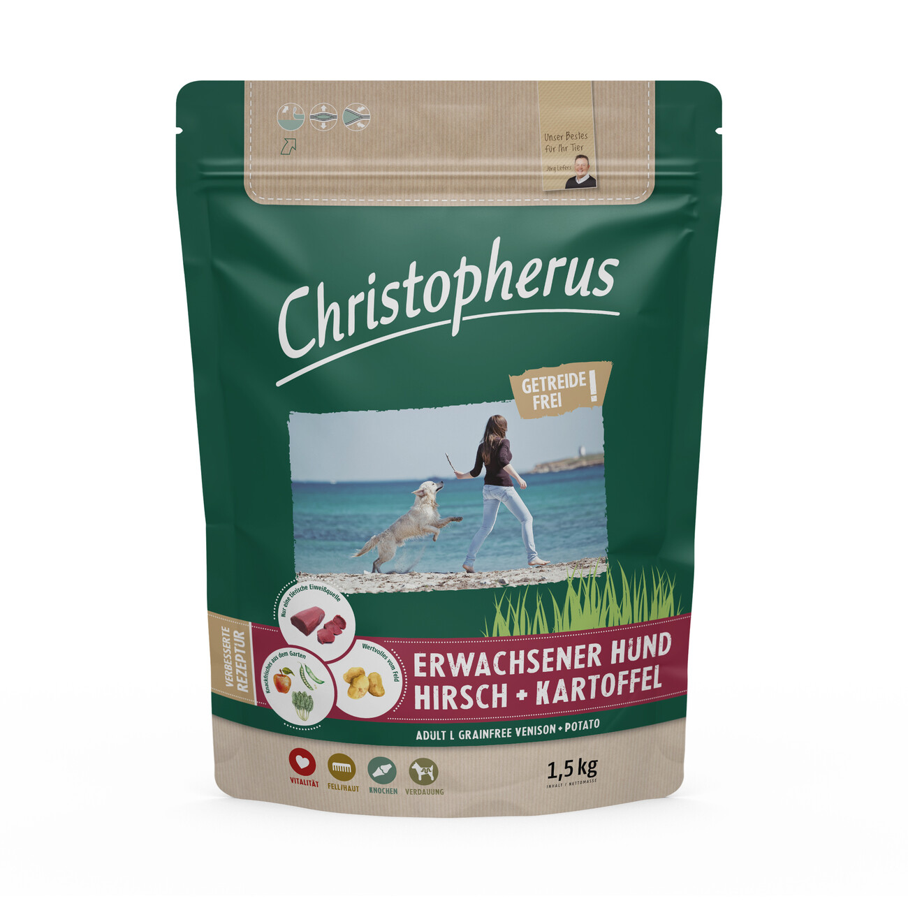 Christopherus Hirsch Kartoffeln getreidefreies Hundefutter Bild 3