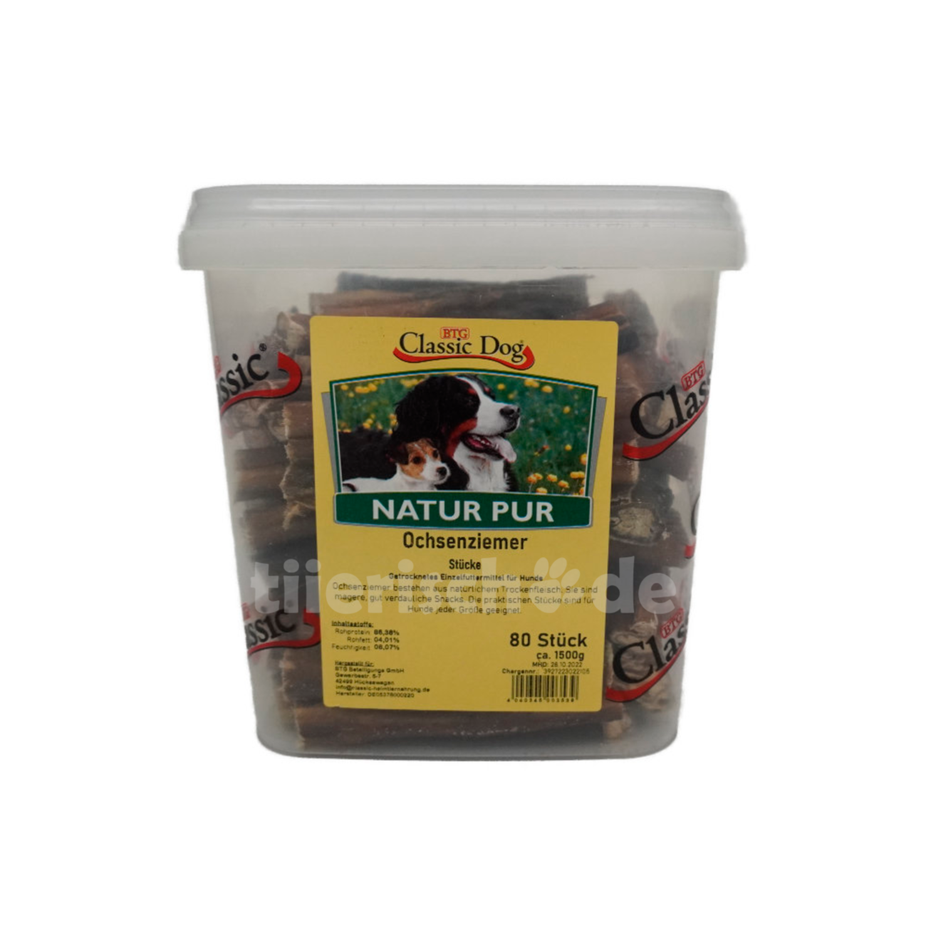 Classic Dog Ochsenziemerstücke Megapack im Eimer Bild 1
