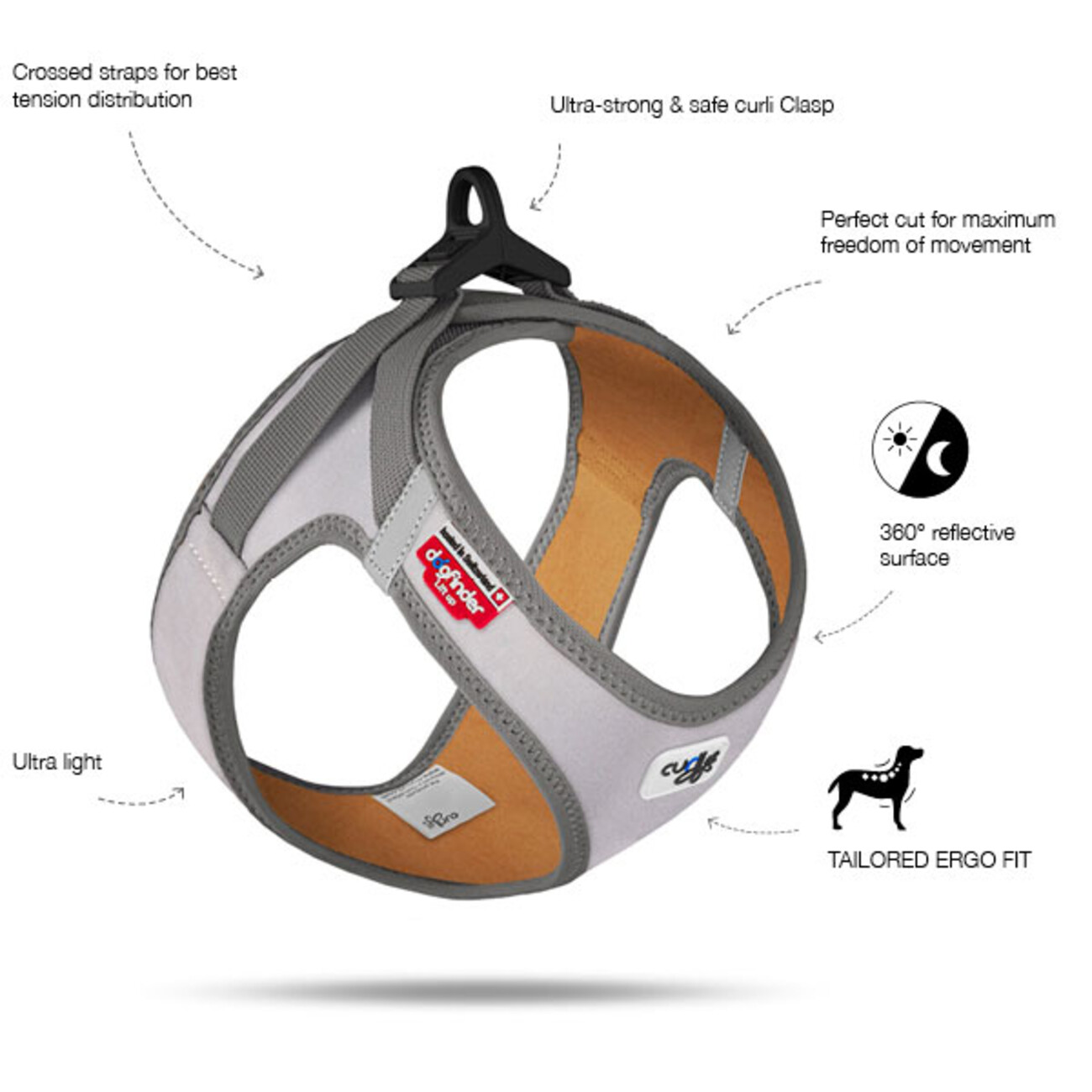 Curli Clasp Vest Geschirr Glow Reflective Hundegeschirr Bild 3