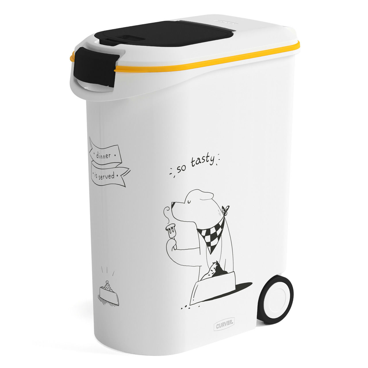 Curver Futtercontainer Hund Dinner Is Served, 54 Liter mit Rädern – bis 20 kg Trockenfutter Curver Futtercontainer Hund Dinner Is Served, 54 Liter mit Rädern – bis 20 kg Trockenfutter