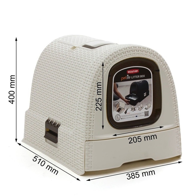 Curver Petlife Katzentoilette Style in Rattan Optik Bild 6