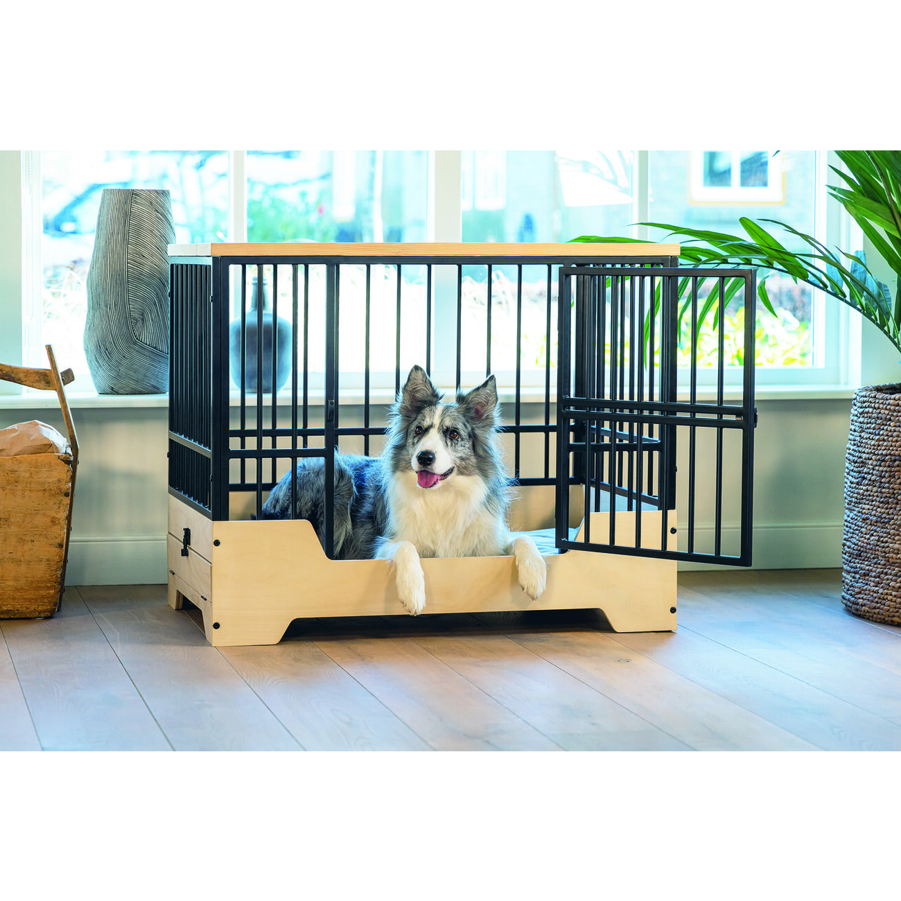 Hundekäfig mit Holzkiste, Bench Quirine Bild 7