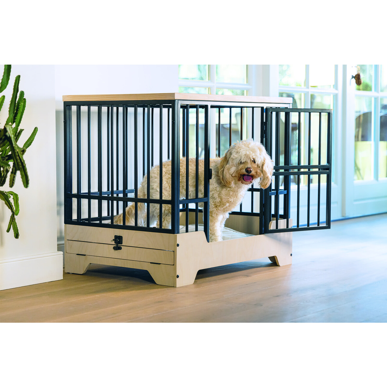 Hundekäfig mit Holzkiste, Bench Quirine Bild 10