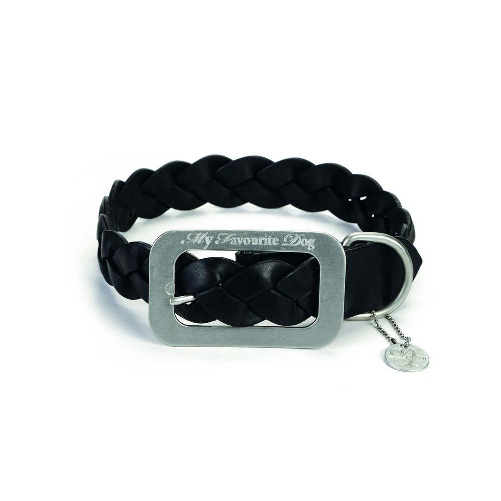 Designed By Lotte Lederhalsband für Hunde geflochten Bild 1