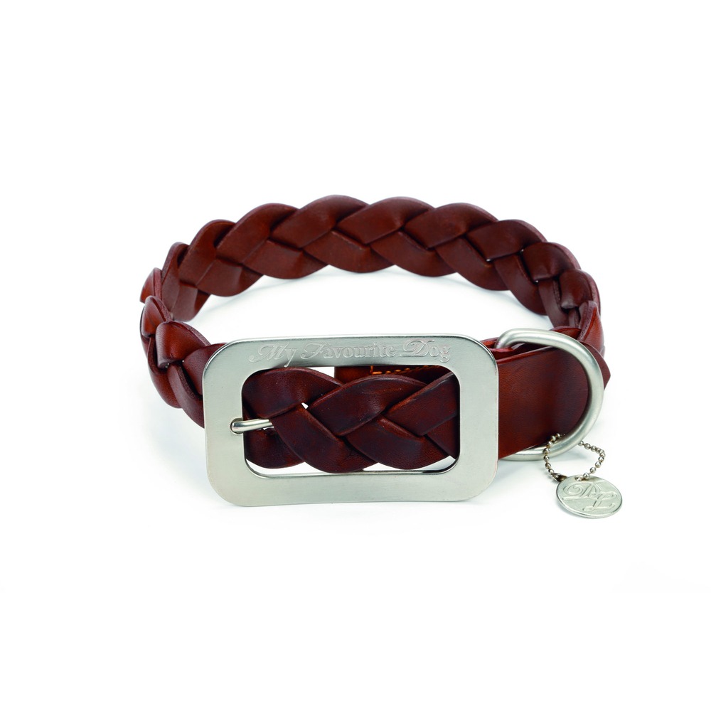 Designed By Lotte Lederhalsband für Hunde geflochten Bild 2