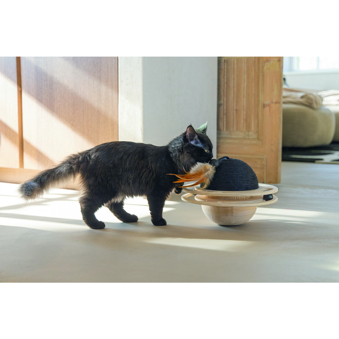 Spielball Kratzball aus Holz Baya für Katzen Bild 2