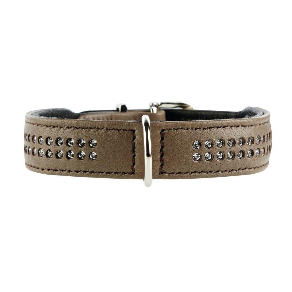 Elchlederhalsband mit Strass Diamond Petit für kleine Hunde Bild 2