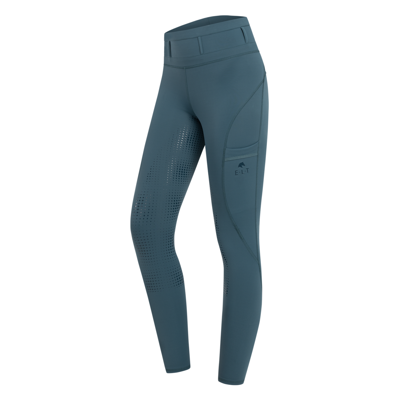 Reitleggings Damen Mit Silikon Vollbesatz & Handytasche - High Waist Stretch Reithose Für Pferdesport