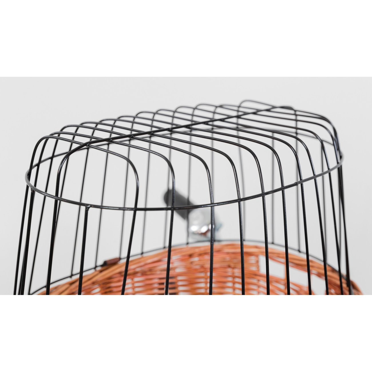 Front Hundefahrradkorb aus Weide mit Gitter Bild 8